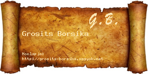 Grosits Borsika névjegykártya